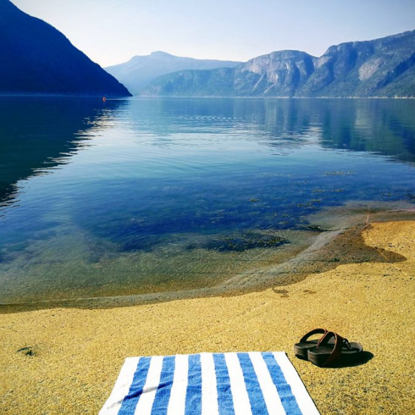 Wild swimming at Eidfjord in Norway image 3